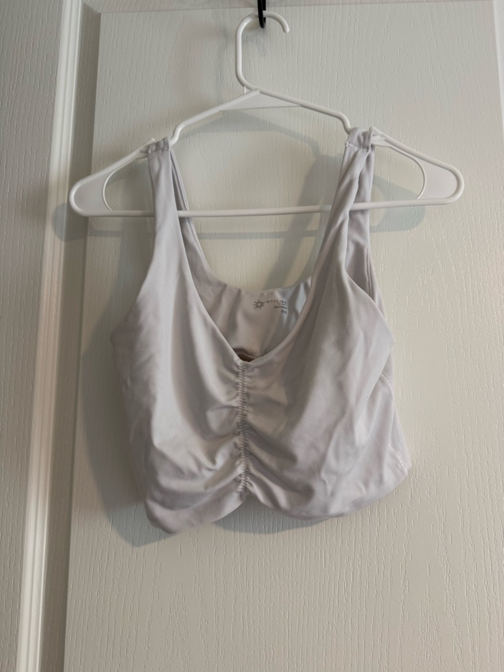Light Gray Ruched Front Sports Bra Tank